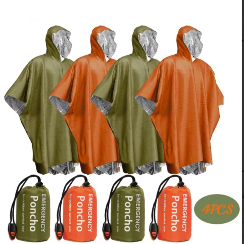 Survival Blanket Reflective - طقم معطف طوارئ محمول مكون من
