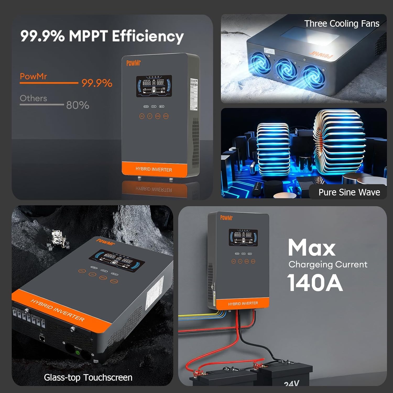 عاكس شمسي هجين PowMr USA بقدرة - مراجعة Solar Emergency Charger وسعره