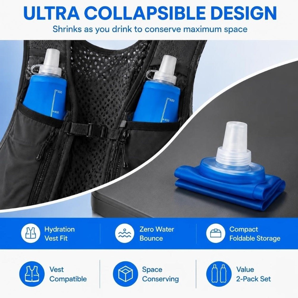 عبوتان من زجاجات المياه القابل - مراجعة Water Bag Collapsible وسعره